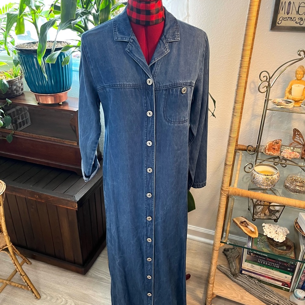 Vintage 1990s David Dart Denim Duster Dress